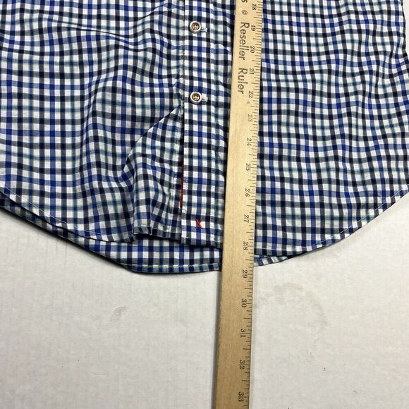 Robert Graham Mens Button Down Shirt Plaid Contrast Trim Short Sleeve SMALL FLAW - Picture 8 of 13
